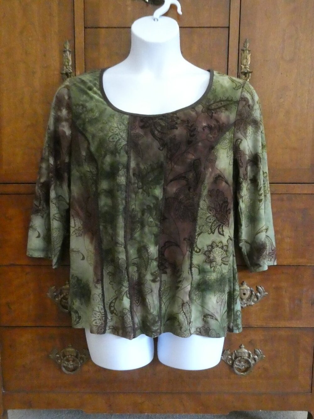 Dress Barn Paisley Women's 3/4 sleeve Top Size 2X